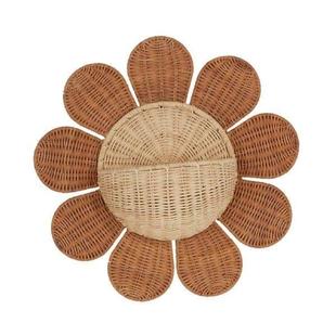 Decorative Boho Rattan Wall Holder Basket Mail Woven Mount
