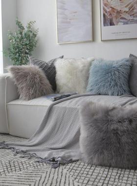 Ins wind Nordic plush hold pillow covers sofa pillows car