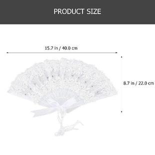 Wedding Lace Handheld Pearl Stage Bridal Women Show Fan