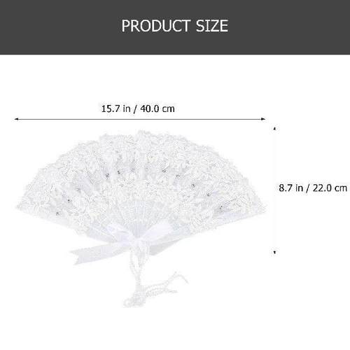 Pearl Fan Bridal Wedding Lace Handheld Women Stage Show
