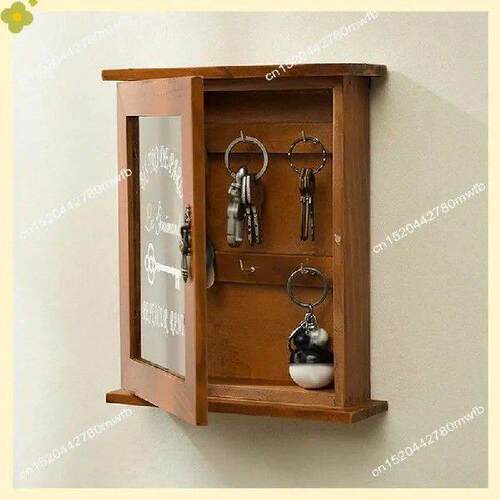 LDHL Wooden Key Box, Retro, Wall, Key Cabinet With Magnetic