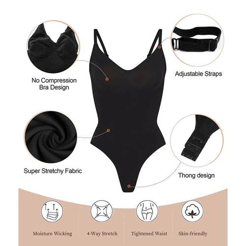 Low Back Bodysuit for Women Tummy Control Shapewear 塑身内衣