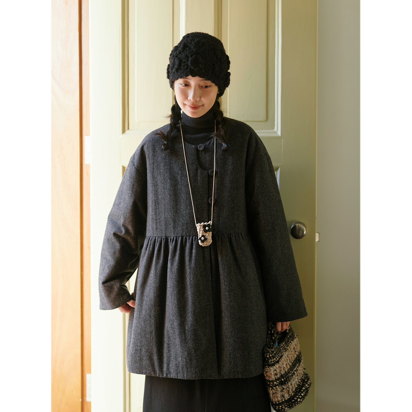 SeamsSense中式门襟夹棉娃娃衫