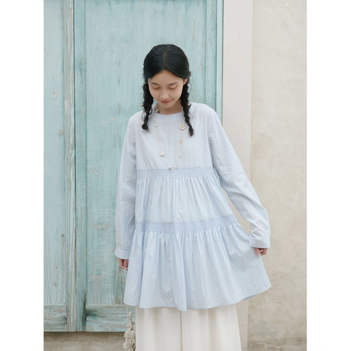 SeamsSense圆领打揽中长蛋糕裙