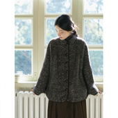 Seams Sense｜秋冬宽松中式 文艺人字纹撞边厚羊毛羊驼毛外套54006