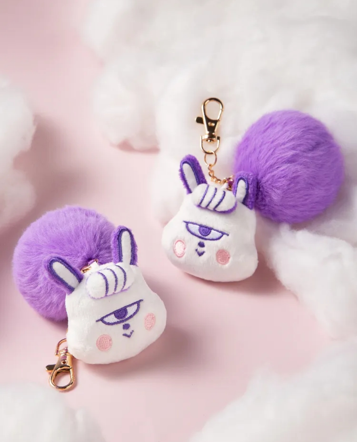 跳地3同款可爱南波小兔尾巴毛绒挂件可爱卡通挂件情侣玩偶钥匙扣