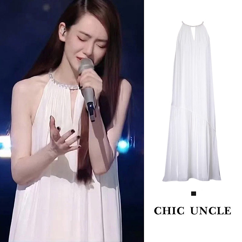 度假风绝美连衣裙无袖背心长裙夏