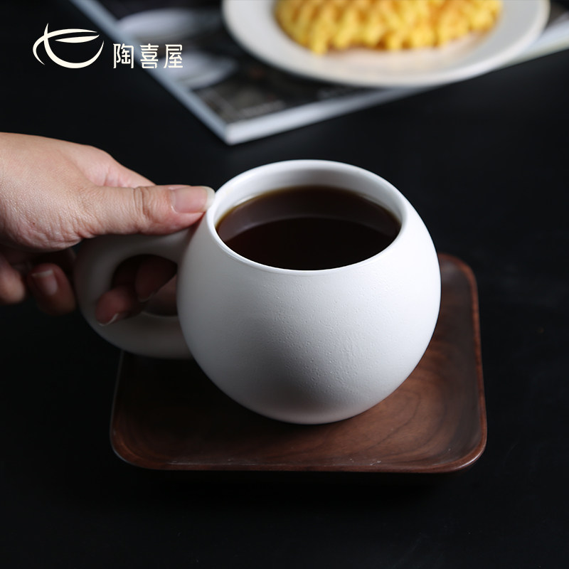 陶喜屋原创大耳朵星球纯白咖啡杯图片