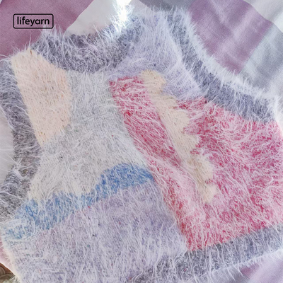 lifeyarn温柔风云朵纵向提花背心2025秋冬高级感棒针编织椰椰