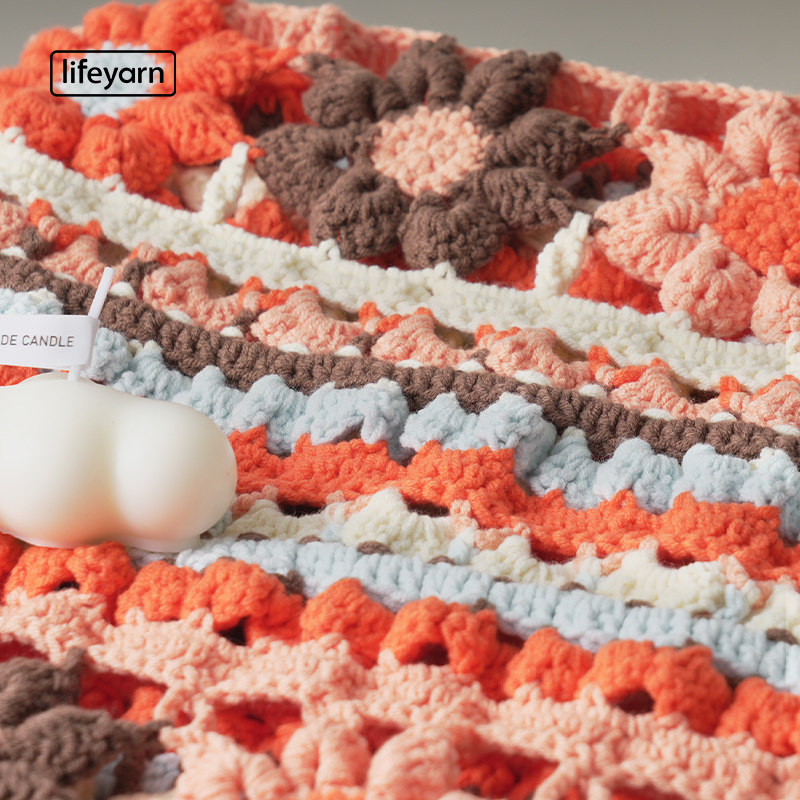 lifeyarn可可盛放毯子异域风情钩针毛线手工编织材料包DIY,服饰配件/皮带/帽子/围巾,毛线,淘宝优惠券,粉丝福利购,淘宝优惠卷