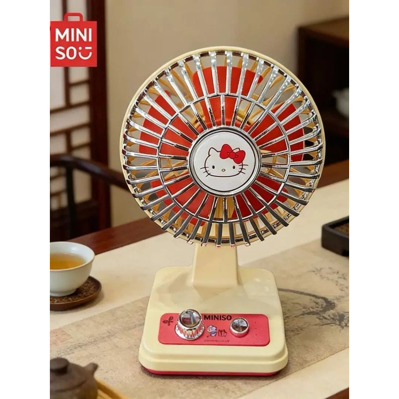 MINISO名创优品HelloKitty卡通桌面静音小风扇三丽鸥复古风扇可爱
