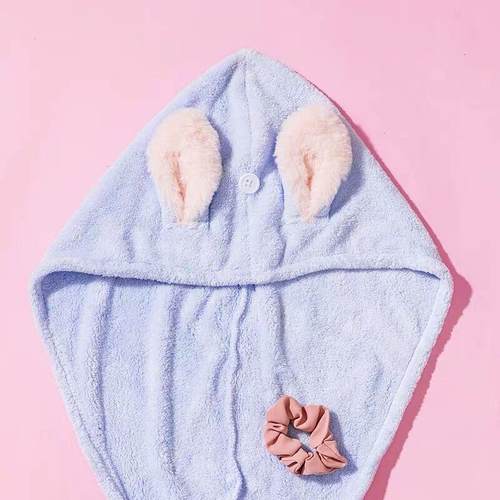 兔耳朵卡通立体干发帽名创优品