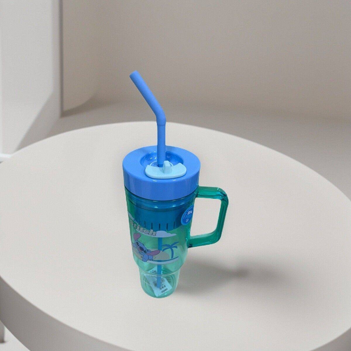 MINISO名创优品迪士尼史迪奇系列巨无霸吸管塑料杯1250mL史迪奇