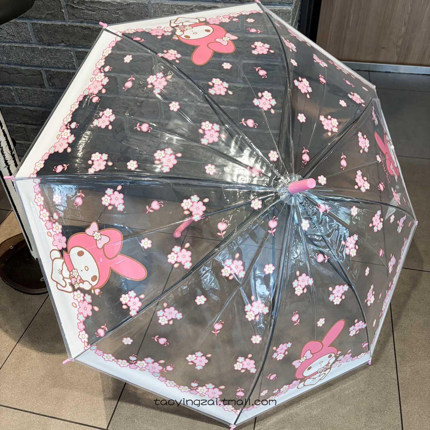 美乐蒂正版卡通透明雨伞女花朵印花可爱直杆伞防雨防水伞高颜值伞