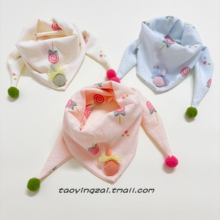 儿童三角巾秋冬季 男女童可爱围巾小宝宝保暖防风围脖甜美百搭护颈
