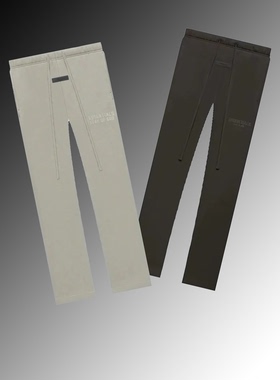 正品essentials直筒卫裤男女秋冬加绒抽绳束脚裤FOG复线长裤子潮