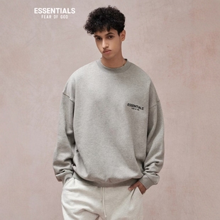 官网正品 FOG复线重磅SS22潮 essentials卫衣圆领男女情侣植绒美式