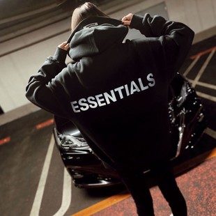 美式 男女外套潮牌fog复线3M反光FW19款 essentials卫衣连帽衫 正品
