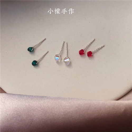 纯银奥地利水晶纯银养耳水晶