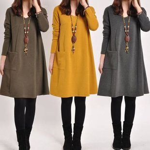 2025 autumn winter women loose casual dress ladies 4xl