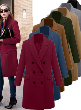 Wool Coat For Women Winter Long Jackets 6XL 秋冬长呢子外套女