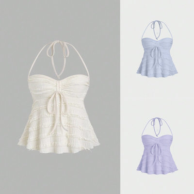 New  up short strapless fashion neck hanging suspender top