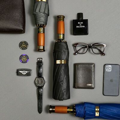 芒米OMBRELLO自动伞木柄雨伞