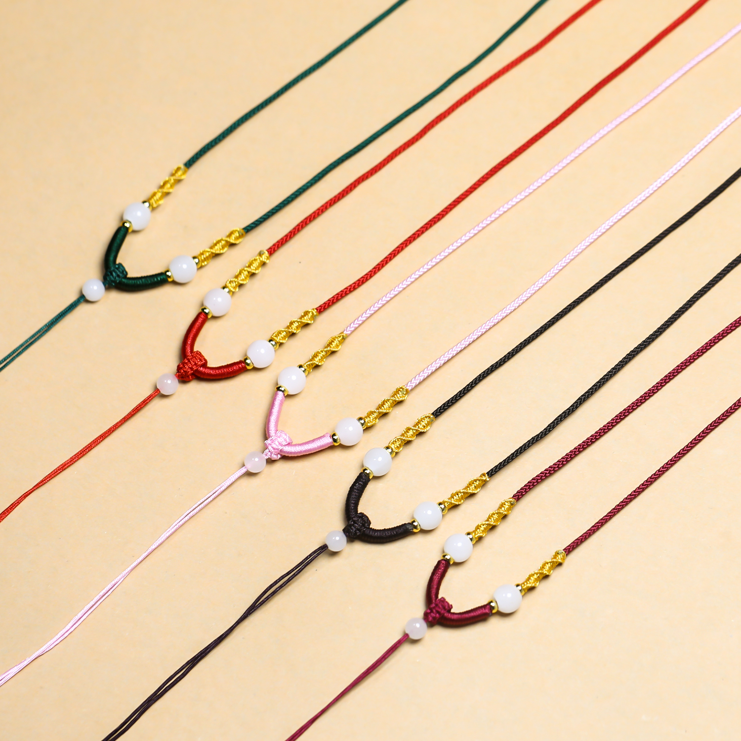 高档手工编织吊坠挂绳手编细款项链绳子玉器玉坠高端挂坠绳