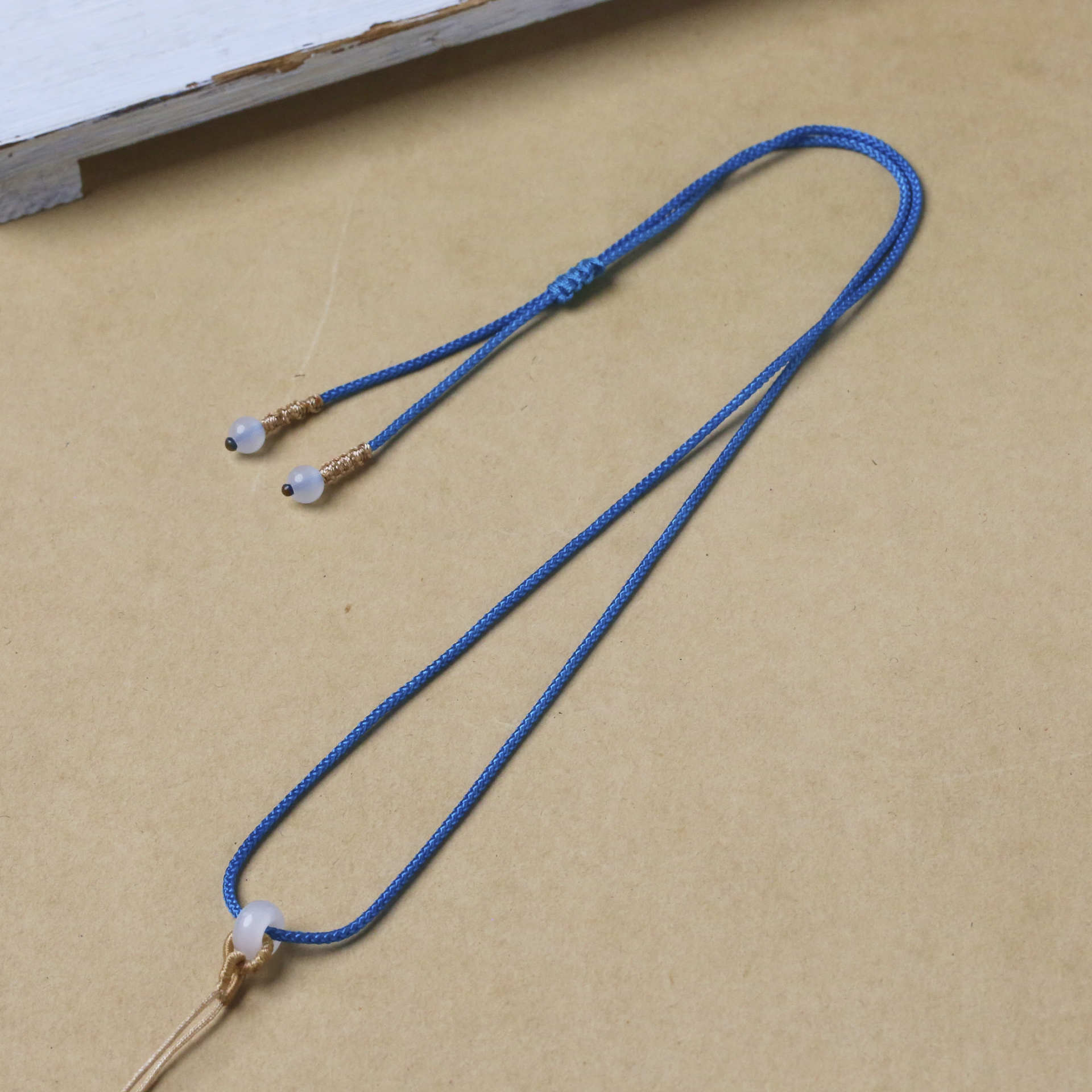 细款吊坠绳翡翠和田玉平安扣吊坠挂绳儿童简约可调节编绳挂脖