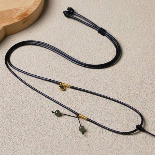 编织蜡皮绳吊绳简约翡翠挂绳玉佩项链绳男女调节挂坠绳吊坠简约