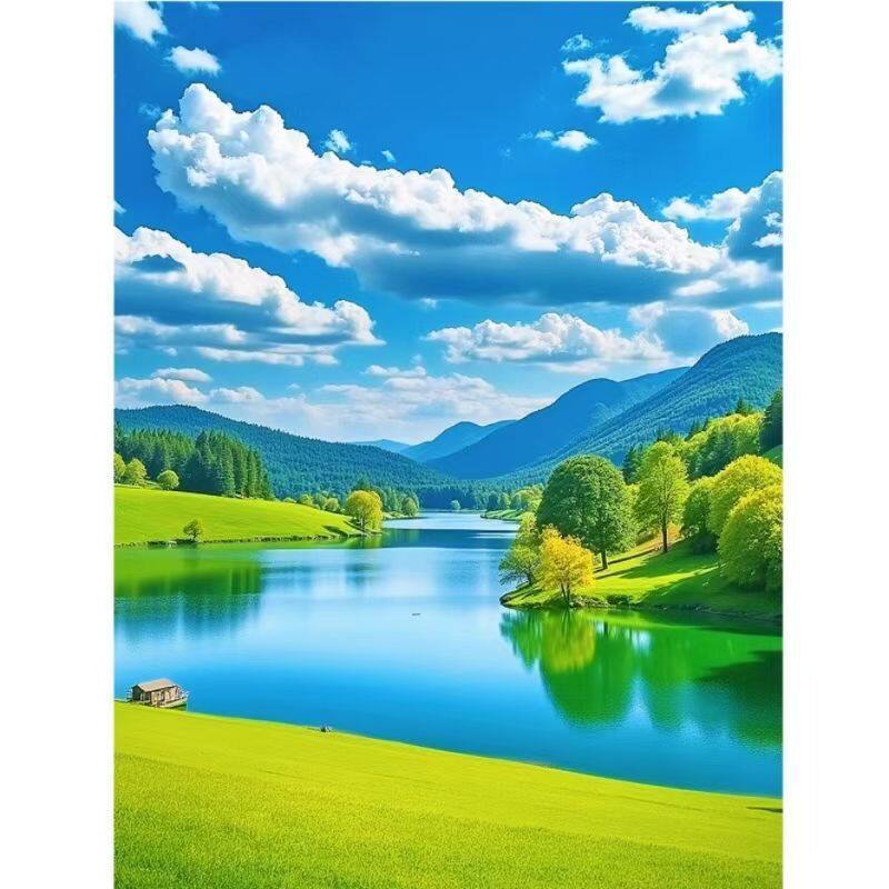 高清治愈系大自然山水自粘墙贴