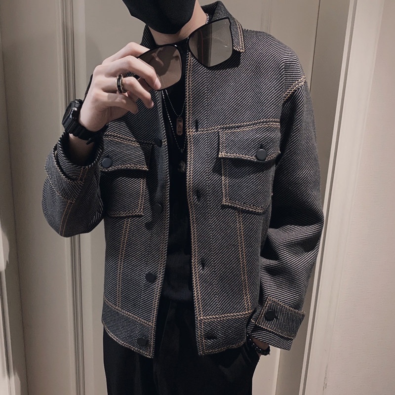 MY16/特P158控208秋冬社会小伙超重工加厚拼接毛衣外套男图首1,男装针织衫/毛衣,星座305B