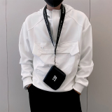 Y335/特P68控98秋季痞帅小伙连帽设计工装立体口袋高级感卫衣黑首，男装工装外套，星座305B