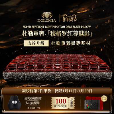 DOLOMIA黑尊重设红尊魅影护颈椎枕头呵护睡眠凝胶枕慢回弹记忆棉