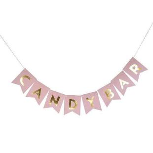 String Flag Pink Candy Banner Fishtail Golden Wedding Bar