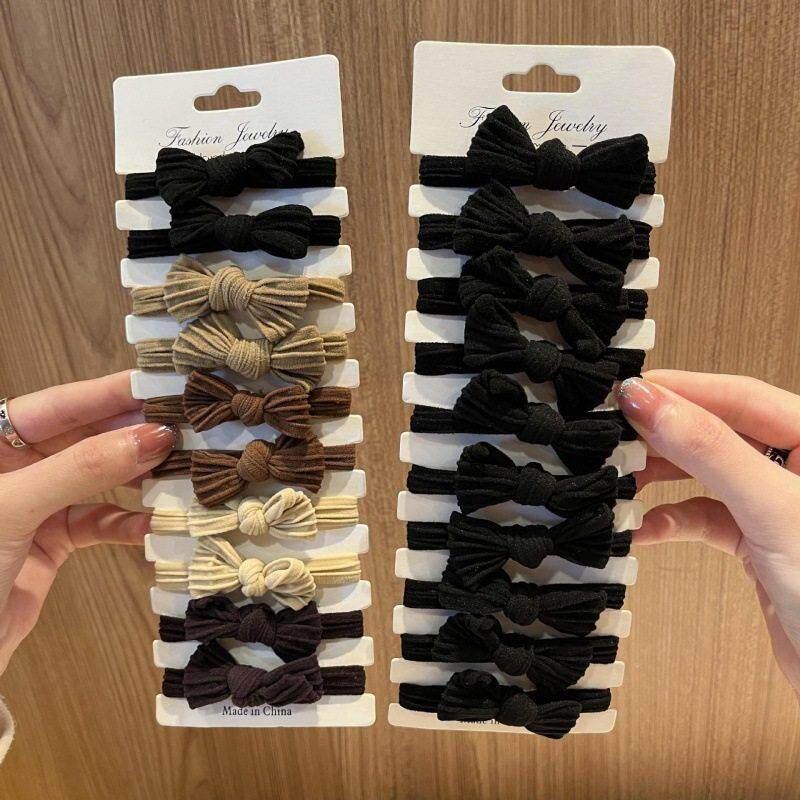 Bow knot widened hair loop high elastic women