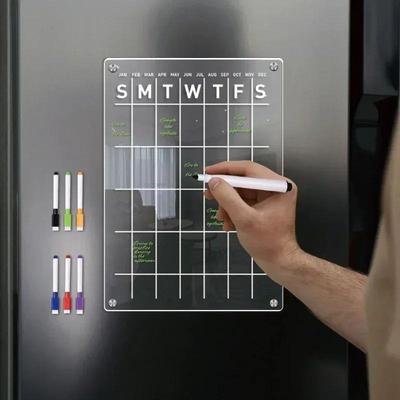 Fridge Magnet Sticker Clear Acrylic Calendar Weekly Planner