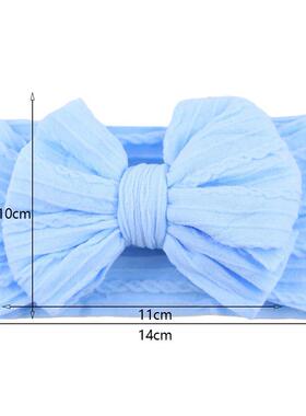 Solid Cable Bow Baby Headband for Child Nylon Layers Headwea