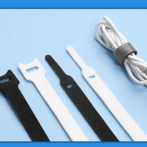 10Pcs Long T-Type Cable Ties Wire Reusable Cord Organizer