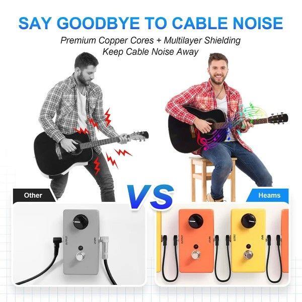 6 Pack 6 Inch Guitar Patch Cable, Instrument Guitar Pedal