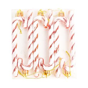 Cane Candy Ornament Plastic Decor Christmas Hanging Glitter