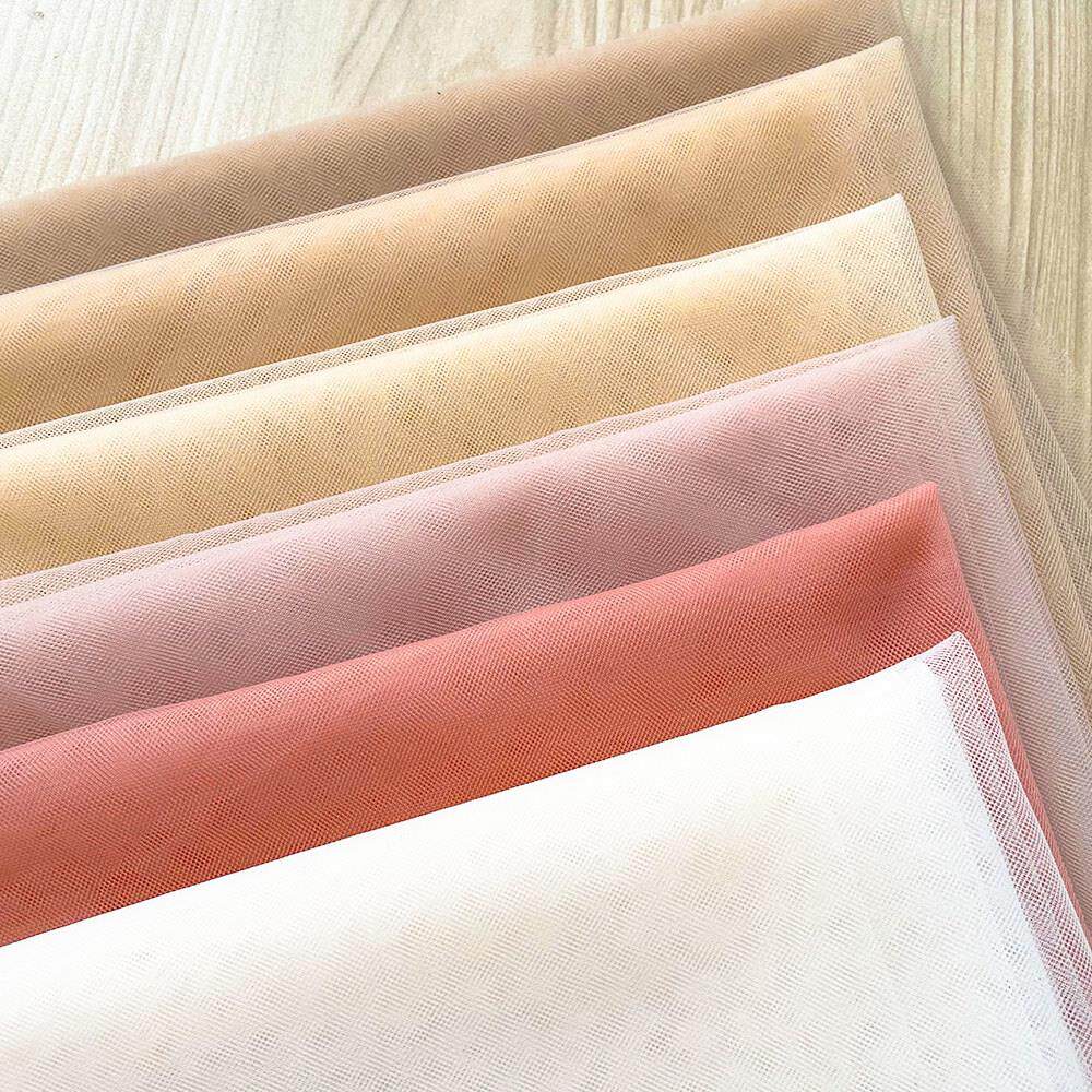 1 Yard Brown Nude Nylon Tulle Fabric Super Soft Fine Mesh DI
