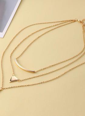 European and American women three-layer necklace时尚女项链