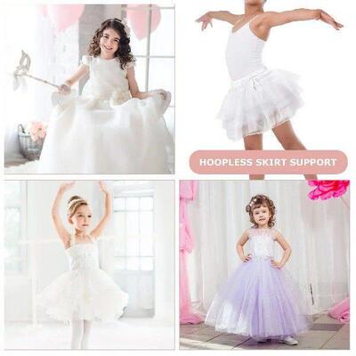 Short Hoopless Skirt Petticoat Elastic Waist Crinoline