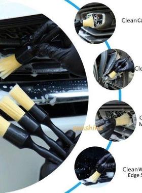 3PCS Car Exterior Interior Detail Brush Boar Hair Bristle