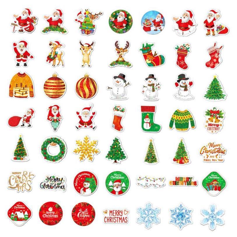 100pcs Christmas Childrens gifts Waterproof sticker圣诞贴纸