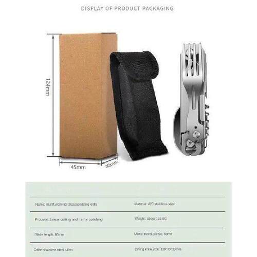 3-IN-1 Portable Outdoor Survival Pocket Stainless Steel