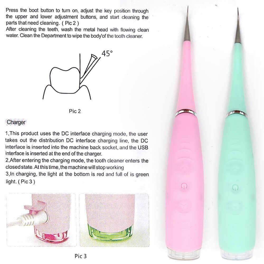 Electric Dental Scaler Tooth Calculus Remover Stains Tartar