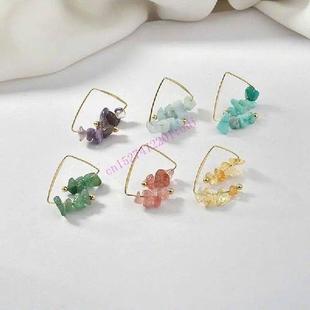 Natural Irregular Gemstones M76B with Set Beads Jump