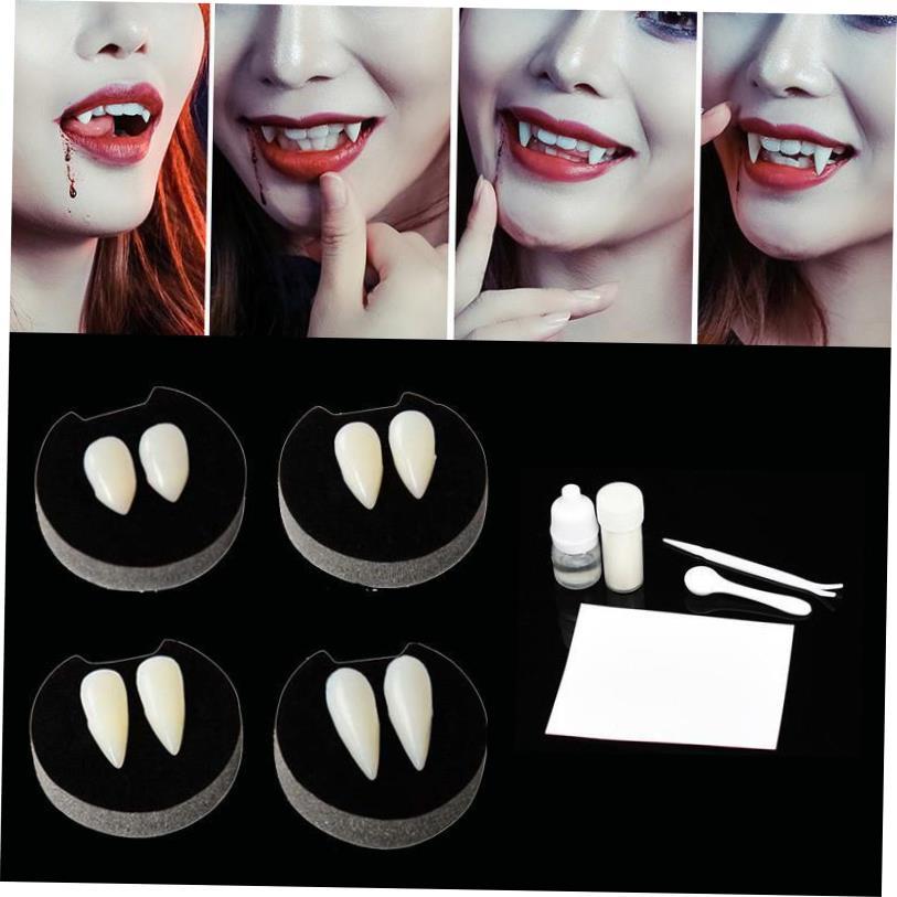1 Pairs Vampire Teeth Fangs Dentures Props Halloween Costume